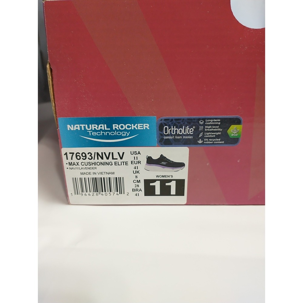 SKECHERS WOMEN'S MAX CUSHIONING ELITE 17693NVLV RUNNING SHOES Size 11 Ortholite - Picture 5 of 16